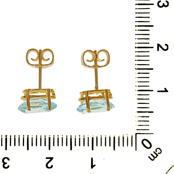 Ohrringe, 8K, Gelbgold, Topas blau