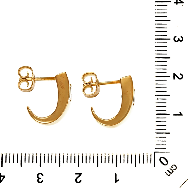 Ohrstecker, 8K, Gelbgold, Topas blau
