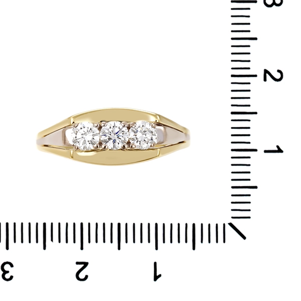 Diamantring, 14K, Gelb-/Weißgold, Brillanten 0,60 ct