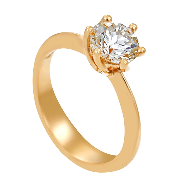 Diamantring, 18K, Roségold, Brillant 1,37 ct