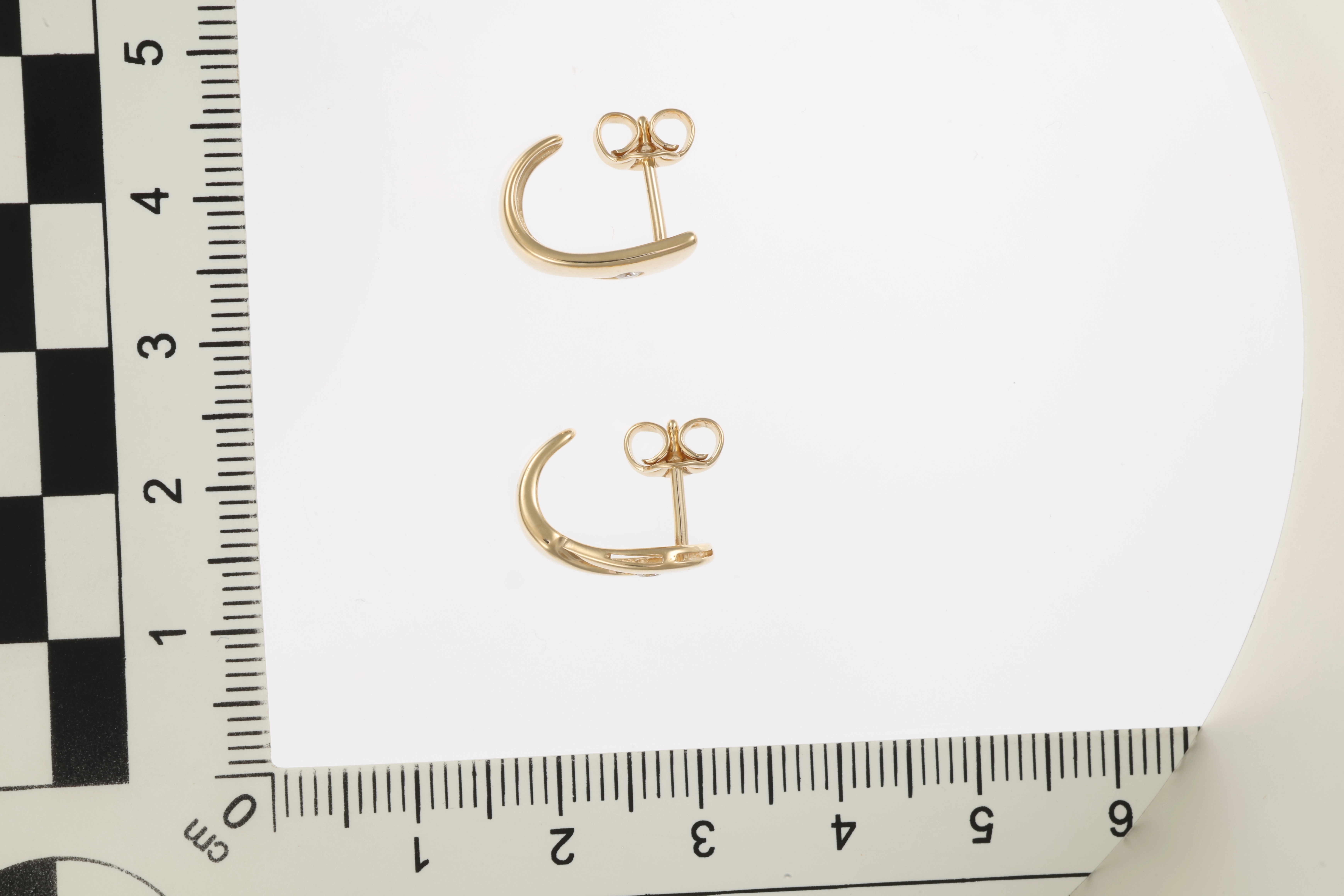 Steckcreolen, 14K, Gelbgold, Brillanten