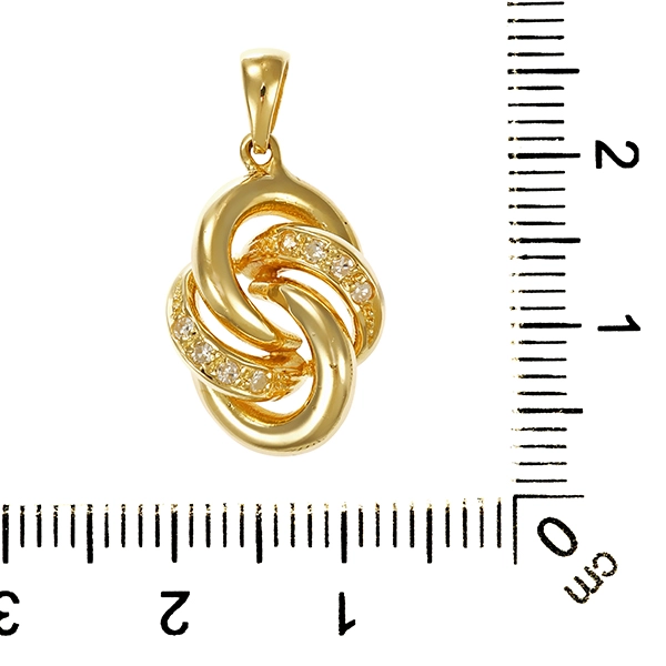Anhänger, 14K, Gelbgold, Diamanten