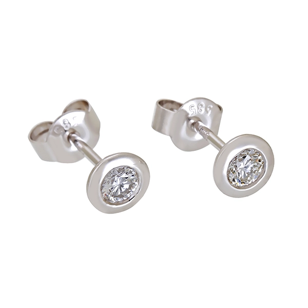 Ohrstecker, 14K, Weißgold, Brillanten