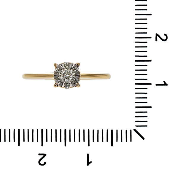 Ring, 14K, Gelb-/Weißgold, Brillanten