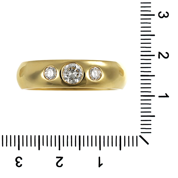 Herrenring, 14K, Gelbgold, Brillanten