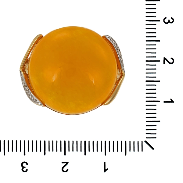 Ring, 9K, Gelb-/Weißgold, Schmuckstein, Brillanten