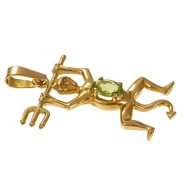 Anhänger, 18K, Gelbgold, Peridot, Teufel