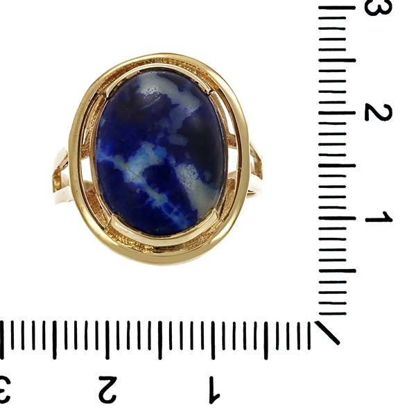 Ring, 8K, Gelbgold, Sodalith