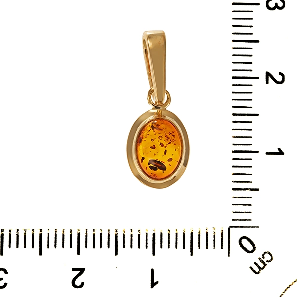Anhänger, 14K, Gelbgold, Bernstein
