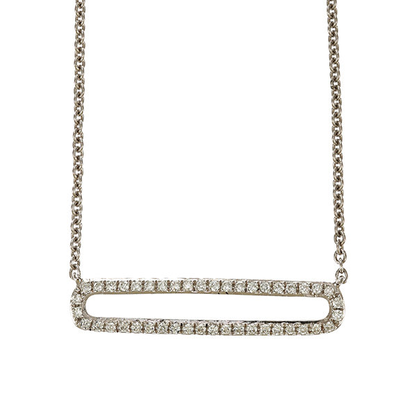 Collier, 14K, Weißgold, Brillanten