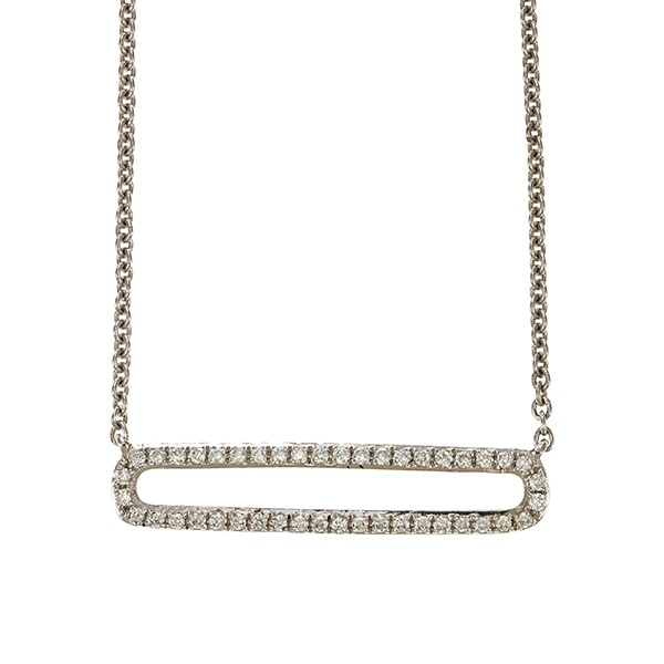 Collier, 14K, Weißgold, Brillanten