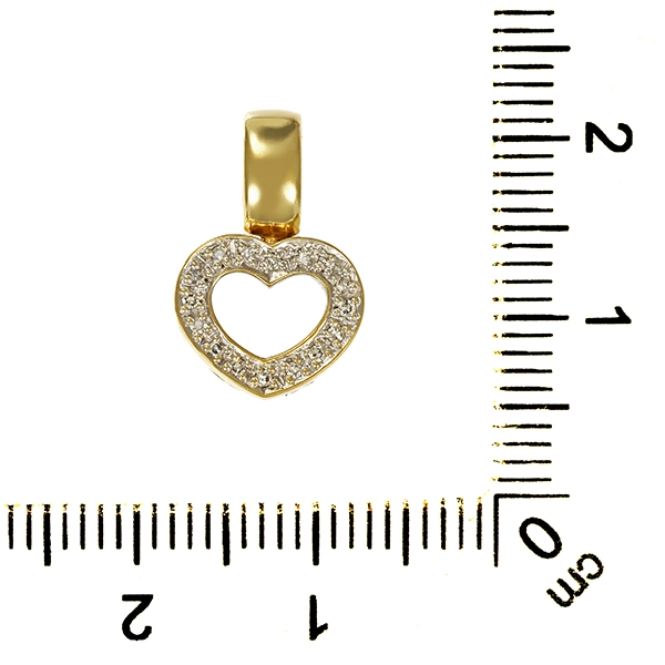 Anhänger, 14K, Gelb-/Weißgold, Diamanten, Herz