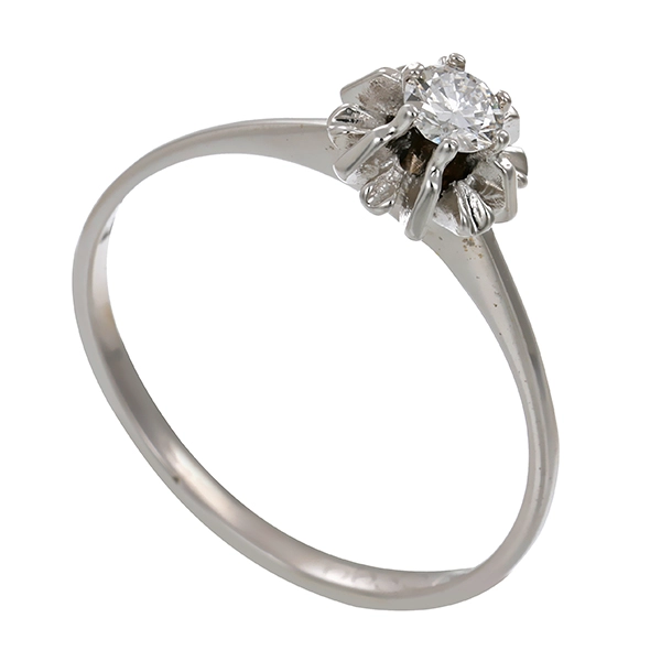 Ring, 14K, Weißgold, Brillant