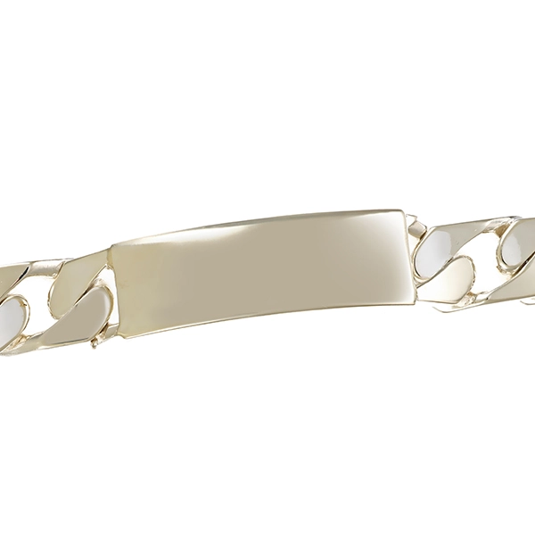 Armband, 925, Silber, Panzer- mit Gravurplatte