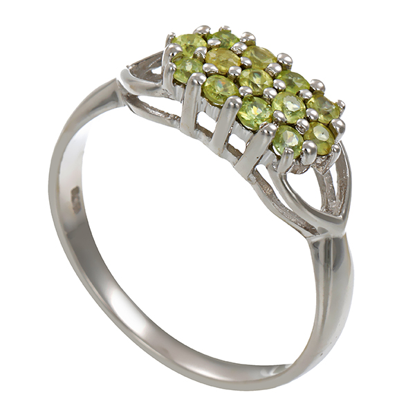 Ring, 9K, Weißgold, Peridot 