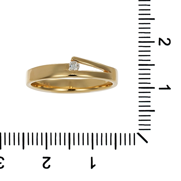 Diamantring, 14K, Gelbgold, Brillant