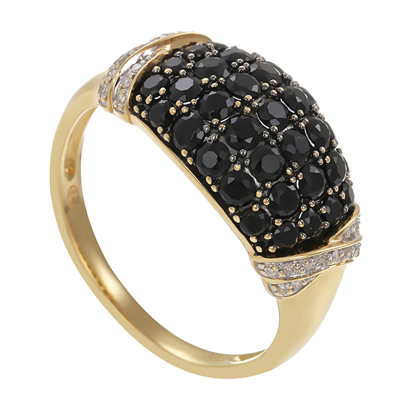 Ring, 8K, Gelb-/Weißgold, Diamanten, Schmucksteine