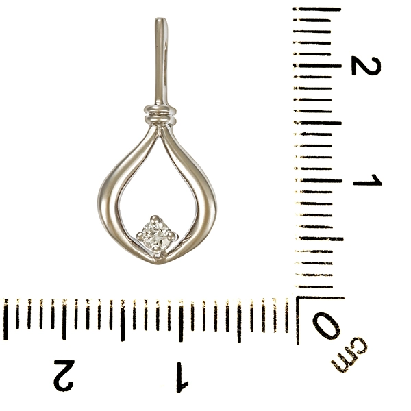 Anhänger, 14K, Weißgold, Brillant