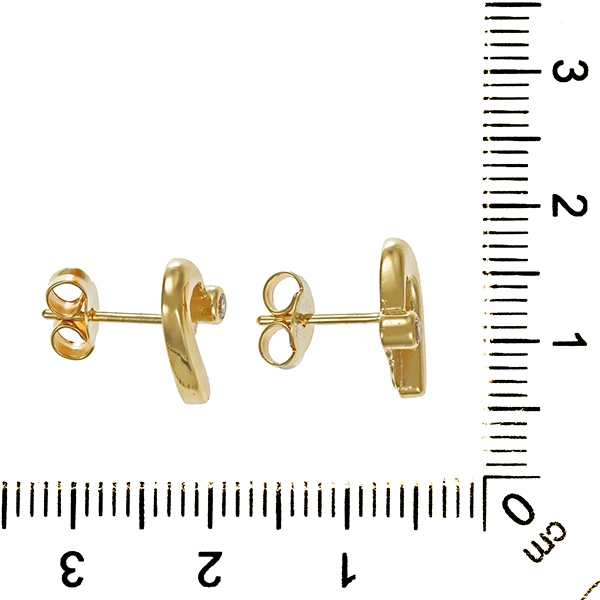 Ohrstecker, 14K, Gelbgold, Zirkonia