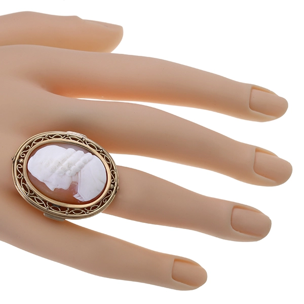 Ring, 14K, Gelbgold, Kammee