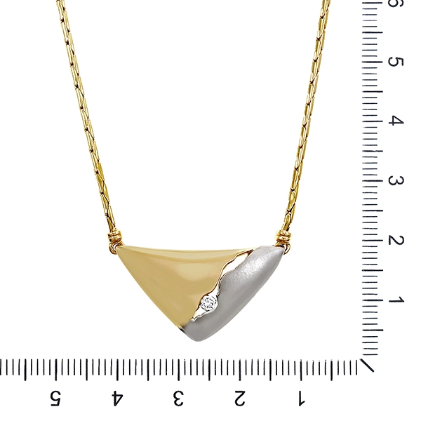 Collier, 18K, Gelb-/Weißgold, Brillant