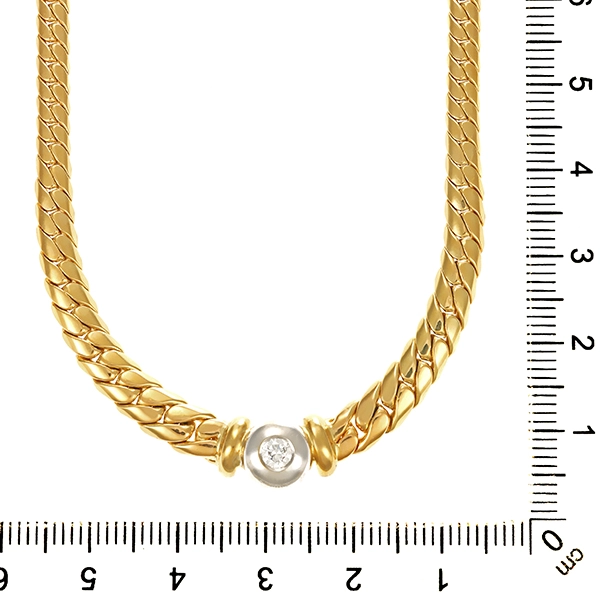Collier, 14K, Gelb-/Weißgold, Brillant