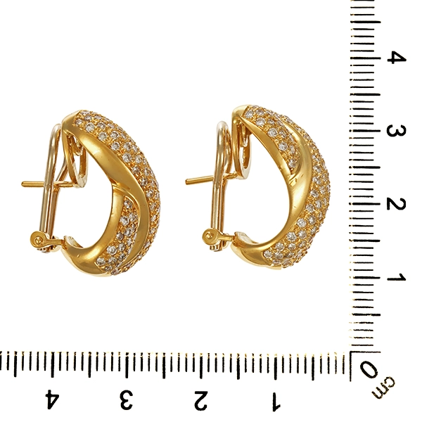 Clip-Stecker, 750, Gelb-/Weißgold, Brillanten