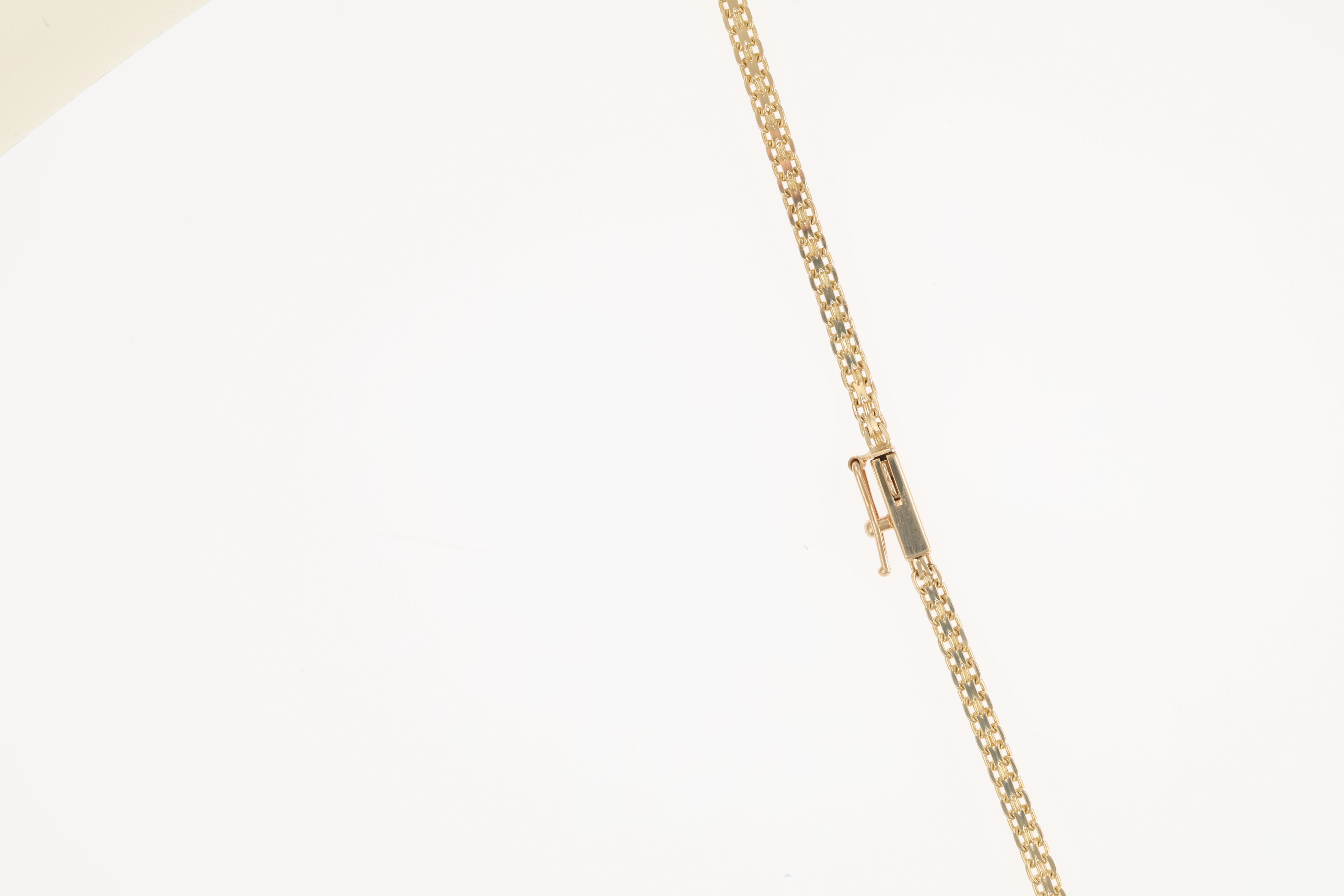 Collier, 14K, Gelbgold, Saphir, Brillanten 0,31 ct