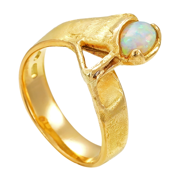 Ring, 18K, Gelbgold, Opal