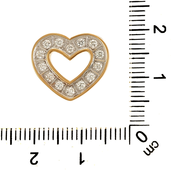 Anhänger, 14K, Gelb-/Weißgold, Brillanten 0,42 ct