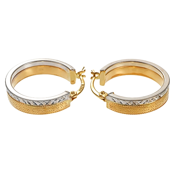 Creolen, 14K, Gelb-/Weißgold