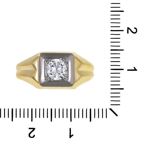 Diamantring, 14K, Gelb-/Weißgold, Brillant 0,52 ct