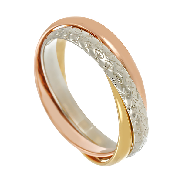 Ring, 18K, Gelb-/Rot-/Weißgold