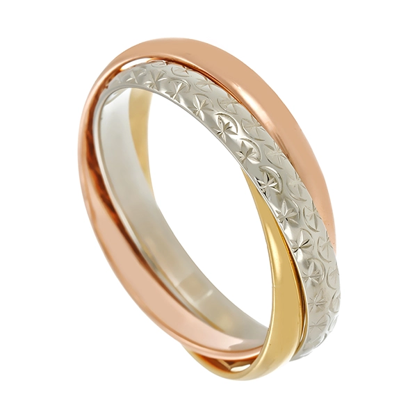 Ring, 18K, Gelb-/Rot-/Weißgold