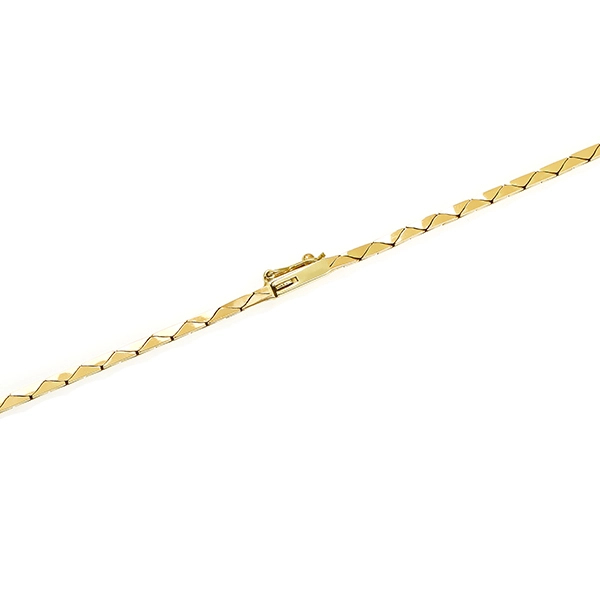 Collier, 14K, Gelbgold, Rubin, Diamanten