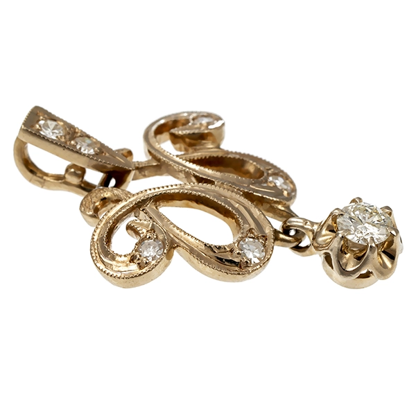 Anhänger, 14K, Gelbgold, Brillant, Diamanten