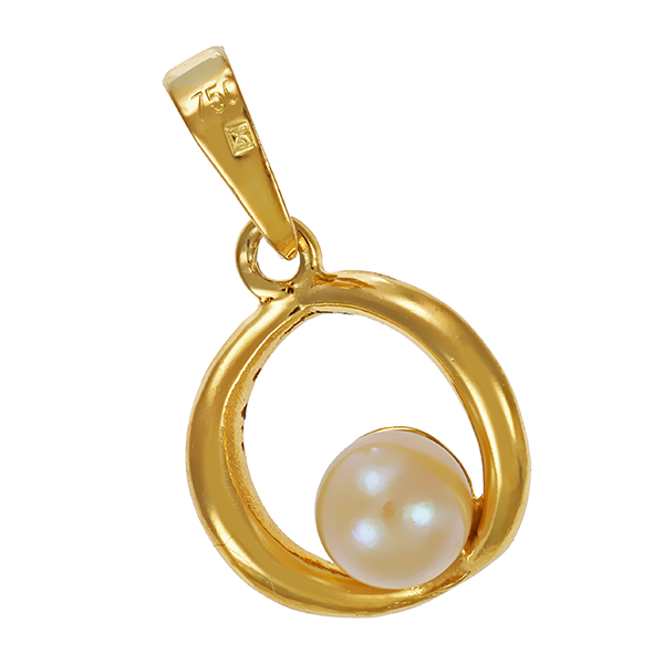 Anhänger, 18K, Gelbgold, Perle