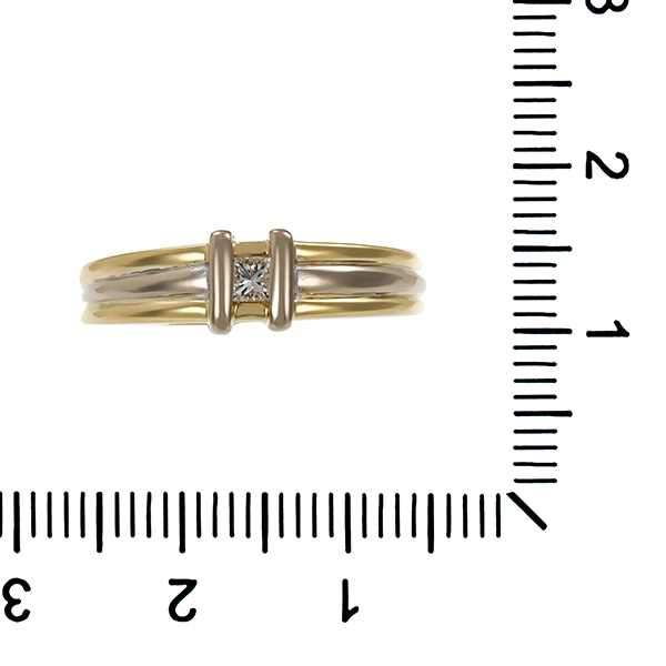 Diamantring, 14K, Gelb-/Weißgold, Diamant