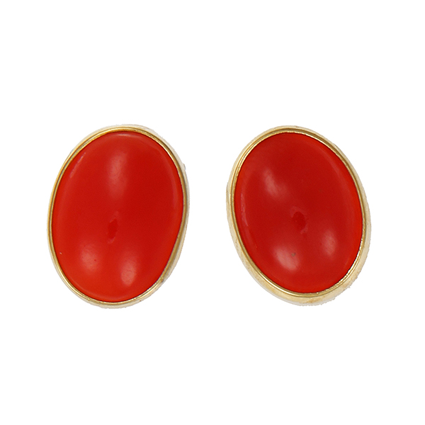 Ohrstecker, 8K, Gelbgold, Koralle
