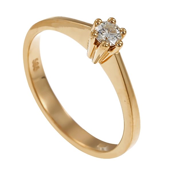 Diamantring, 14K, Gelbgold, Brillant
