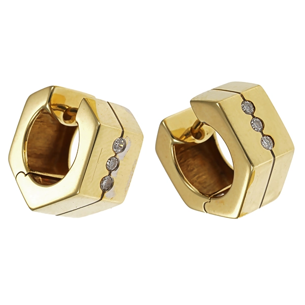 Creolen, 14K, Gelbgold, Brillanten