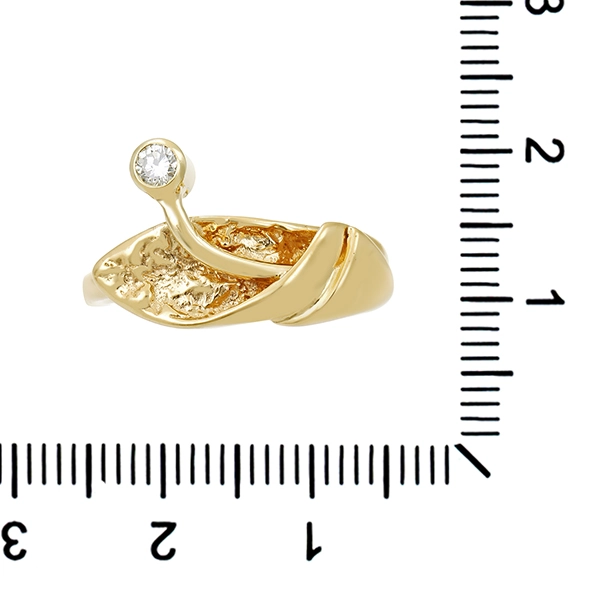 Diamantring, 14K, Gelbgold, Brillant 0,10 ct