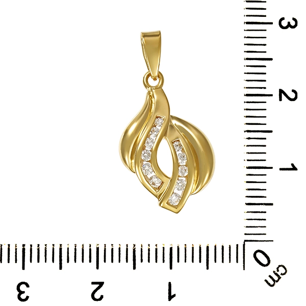Anhänger, 14K, Gelbgold, Zirkonia