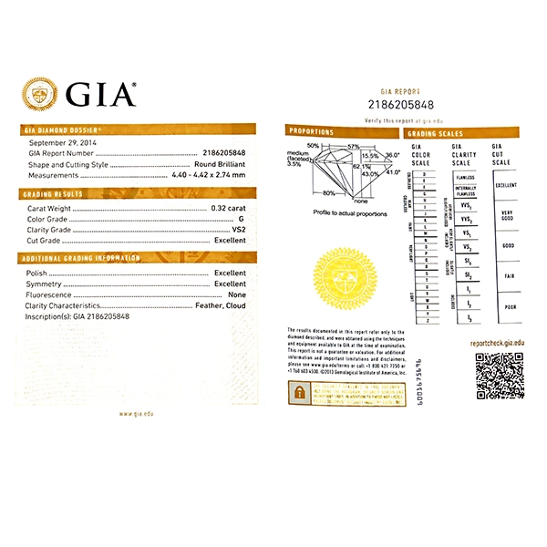 Diamantring, 18K, Weißgold, Brillant 0,32 ct