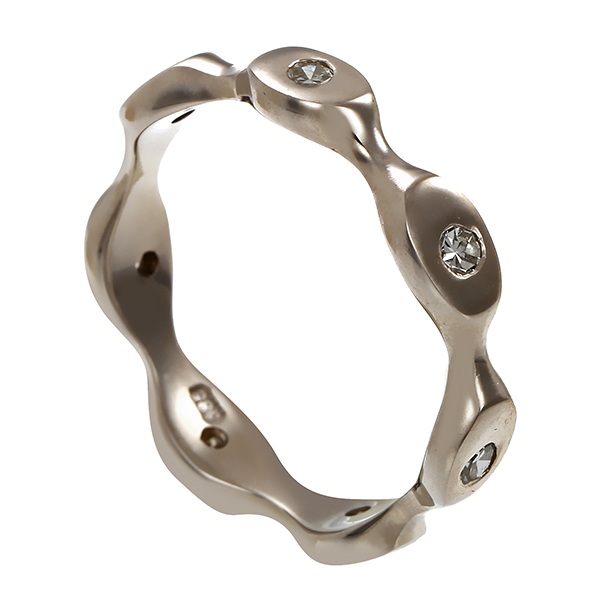 Diamantring, 14K, Weißgold, Diamanten 0,14 ct