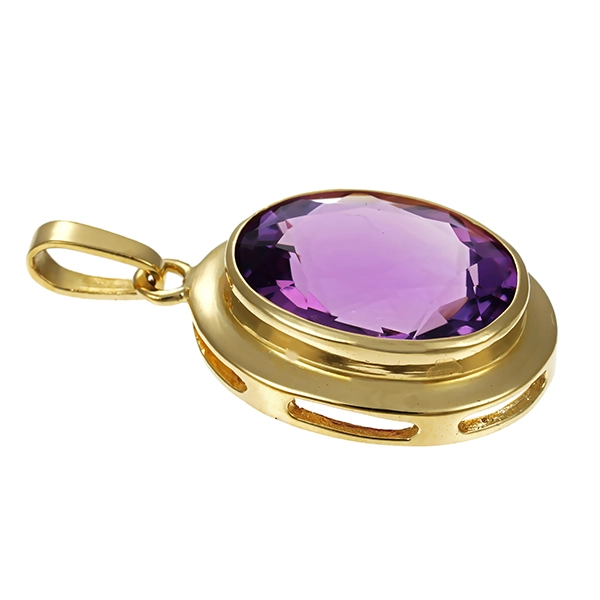 Anhänger, 14K, Gelbgold, Amethyst