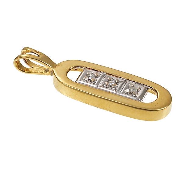 Anhänger, 14K, Gelb-/Weißgold, Diamant
