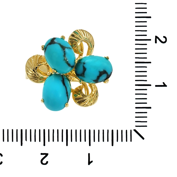 Ring, 14K, Gelbgold, Howlith
