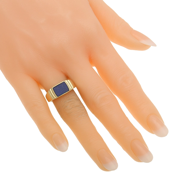 Ring, 14K, Gelbgold, Lapis