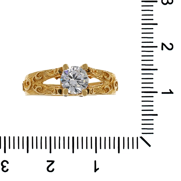 Ring, 14K, Gelbgold, Zirkonia